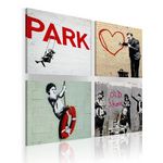 Paris Prix Tableau Imprimé  Banksy - Inspiration Urbaines. Coloris disponibles : Multicolore