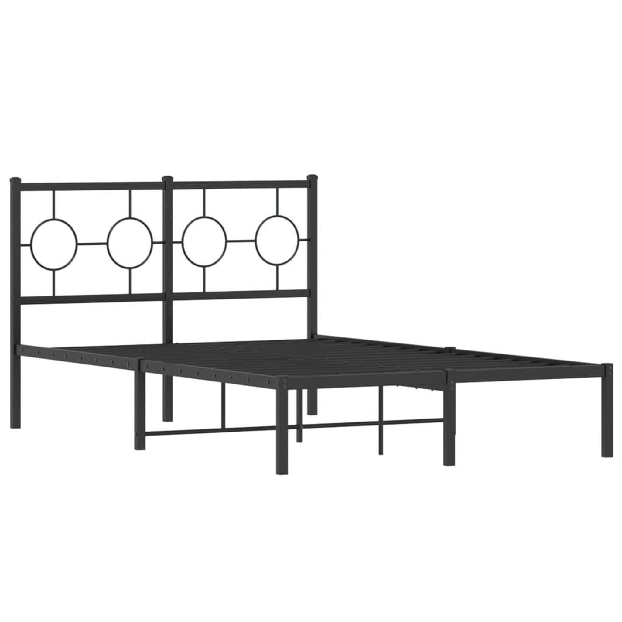 Voir la diapositive 3 : VIDAXL Cadre de lit metal sans matelas avec tete de lit noir 120x190cm