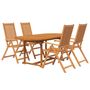 Voir la diapositive 3 : VIDAXL Ensemble a manger de jardin 5 pcs Bois d'acacia massif