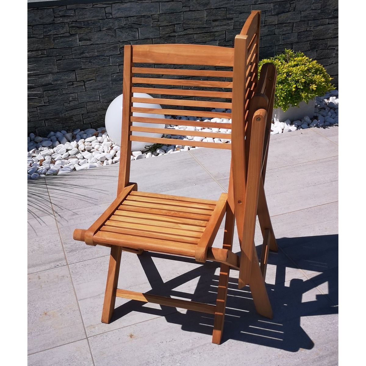 GIvex Chaise pliante de jardin - Teck - INNSBRUCK