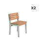 Voir la diapositive 5 : SWEEEK Table de jardin enfant bois d'acacia + 4 assises vert de gris - Caroline