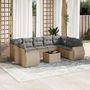 Voir la diapositive 1 : VIDAXL Salon de jardin avec coussins 10 pcs beige resine tressee