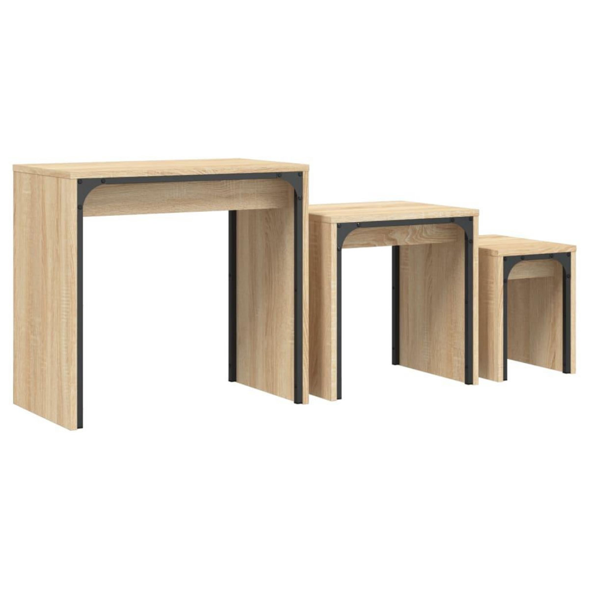 VIDAXL Tables basses gigognes 3 pcs chene sonoma bois d'ingenierie