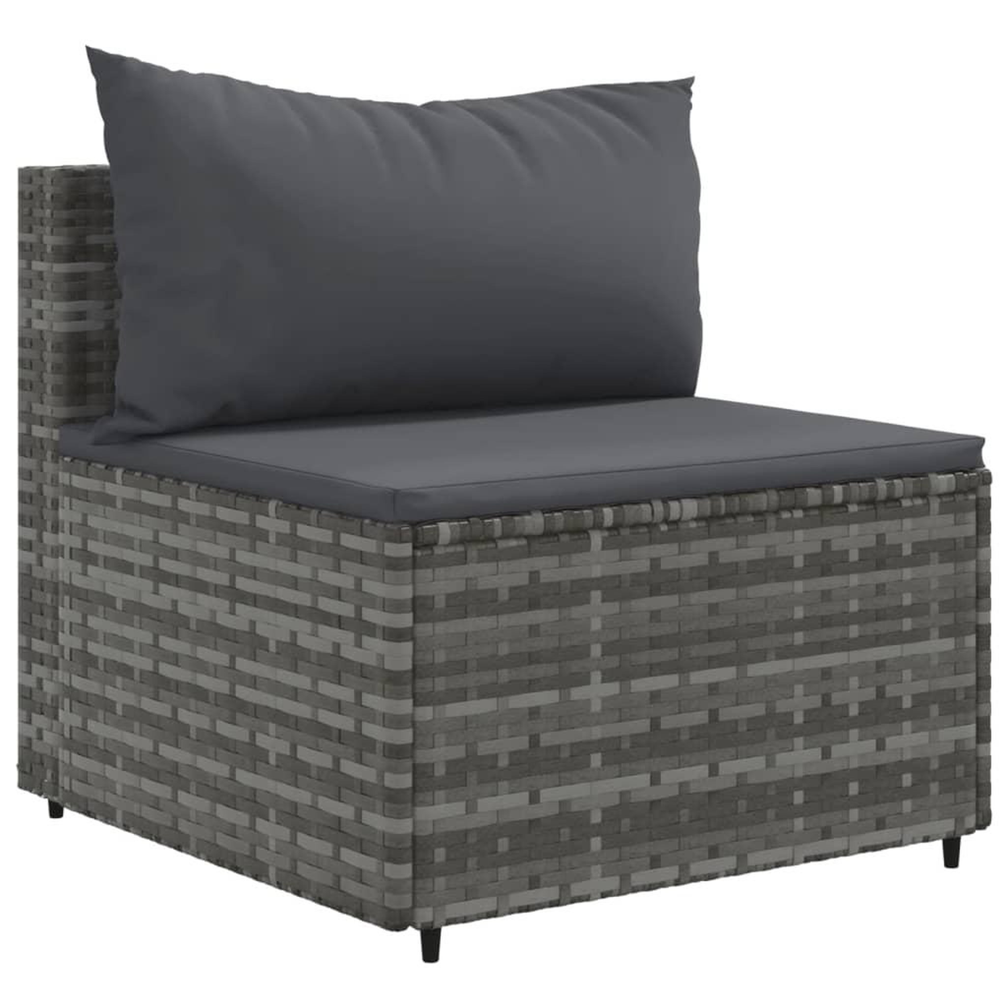 Voir la diapositive 4 : VIDAXL Salon de jardin 10 pcs avec coussins Gris Resine tressee