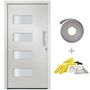 Voir la diapositive 2 : VIDAXL Porte d'entree Aluminium et PVC Blanc 110x210 cm