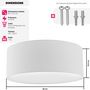 Voir la diapositive 6 : tectake Plafonnier structure en acier blanc