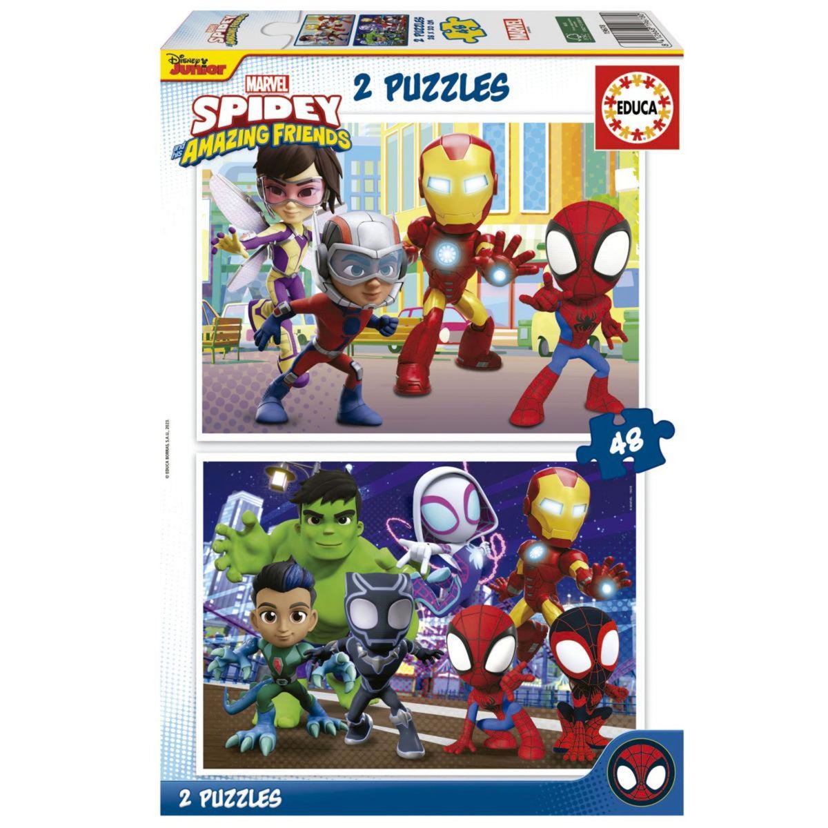 EDUCA Puzzle 2 x 48 pcs - Spidey et ses amis