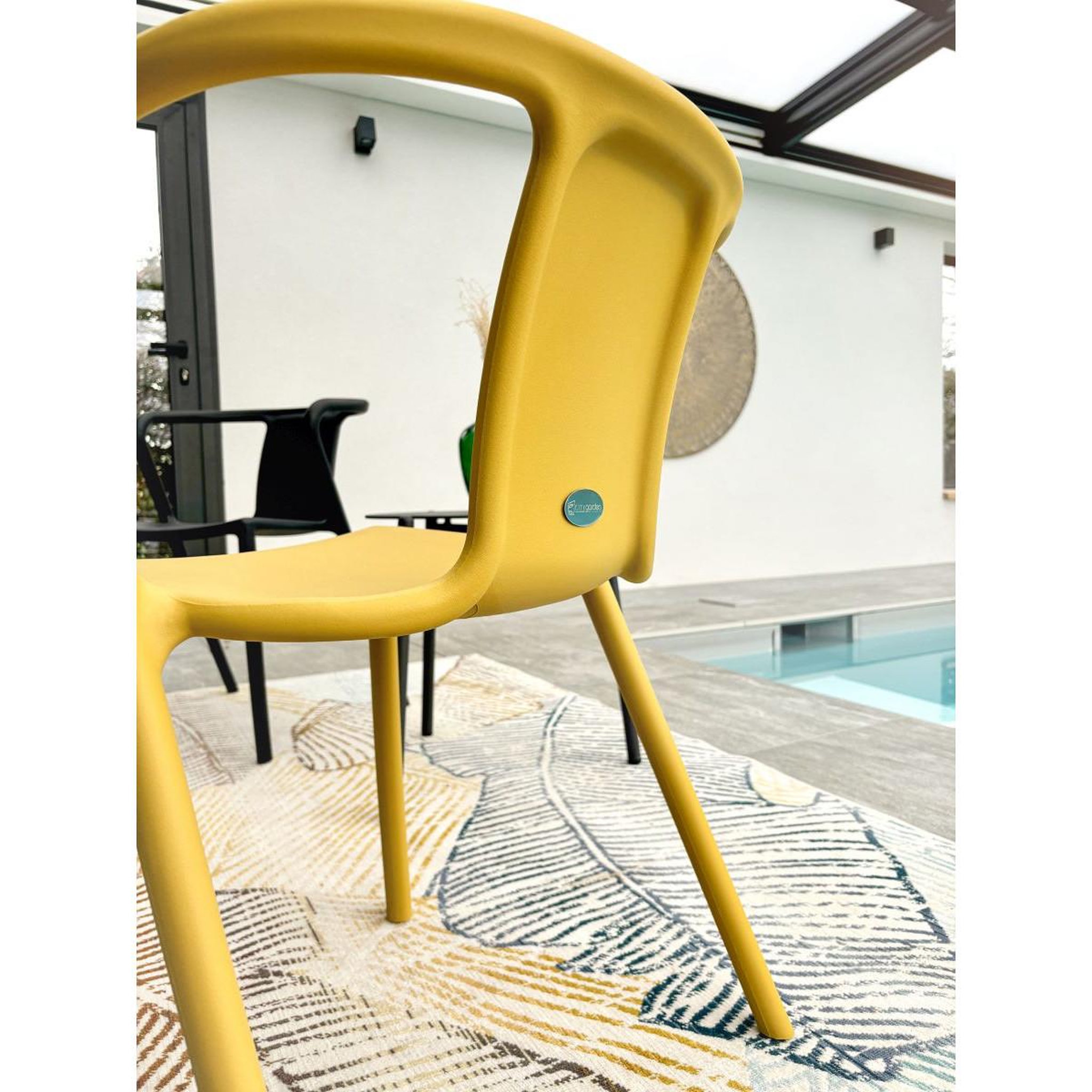 Voir la diapositive 4 : Paris Prix Lot de 2 fauteuils de jardin empilables  diego  72cm moutarde