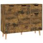 Voir la diapositive 2 : VIDAXL Buffet chene fume 90x30x72 cm bois d'ingenierie
