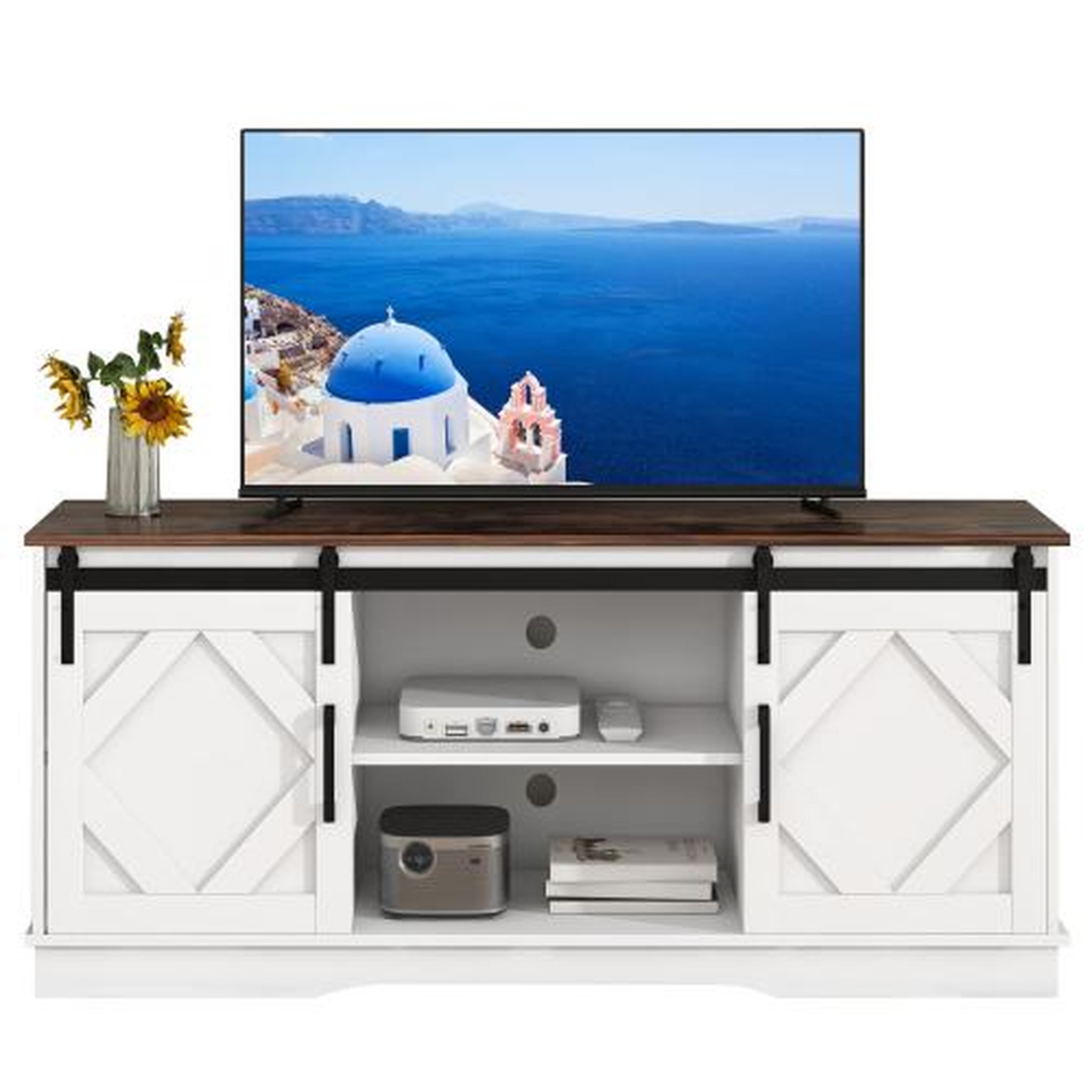 MERAX Meuble tv. Coloris disponibles : Marron, Blanc