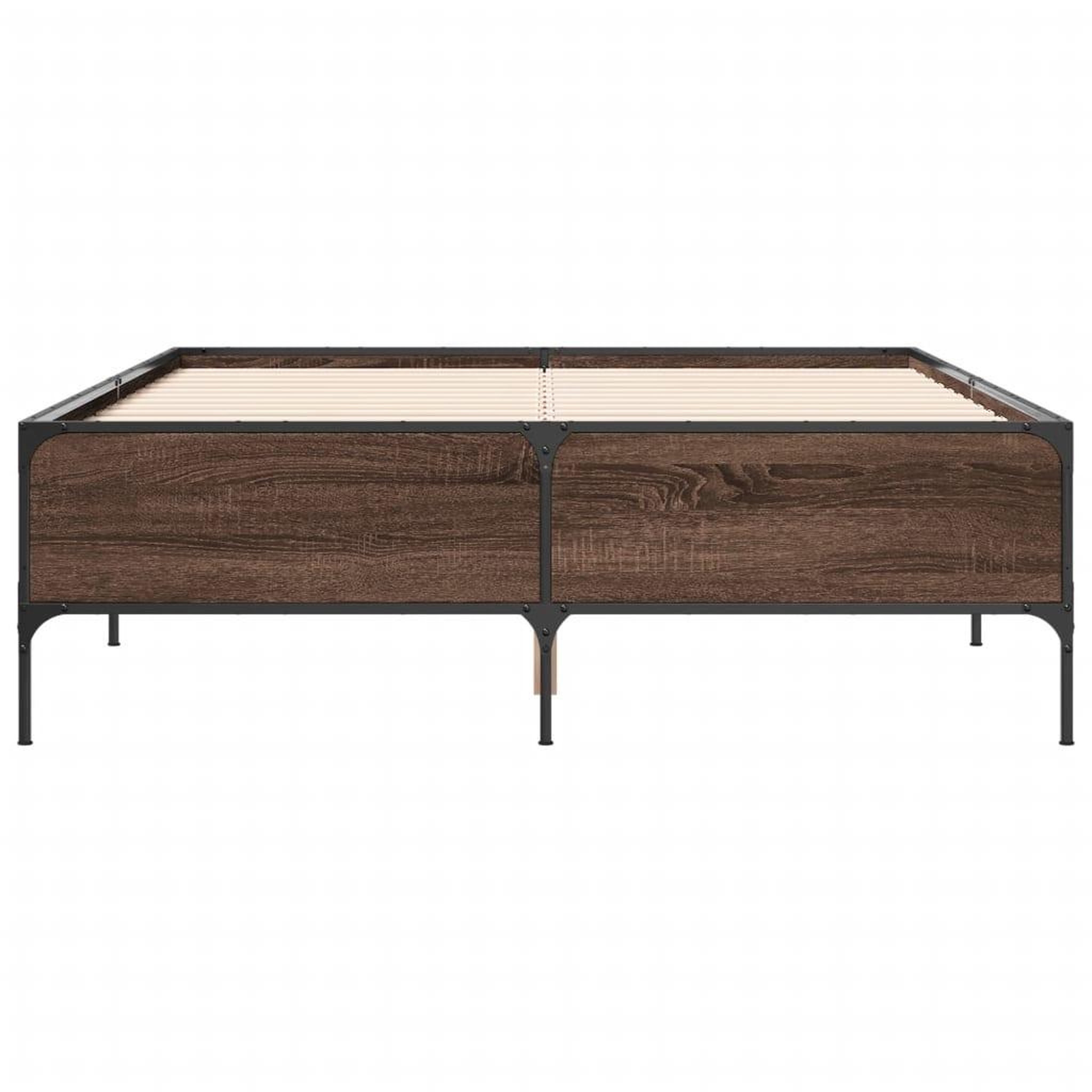 Voir la diapositive 4 : VIDAXL Cadre de lit sans matelas chene marron 140x190 cm