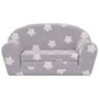 Voir la diapositive 3 : VIDAXL Canape-lit enfant 2 places gris clair etoiles peluche douce