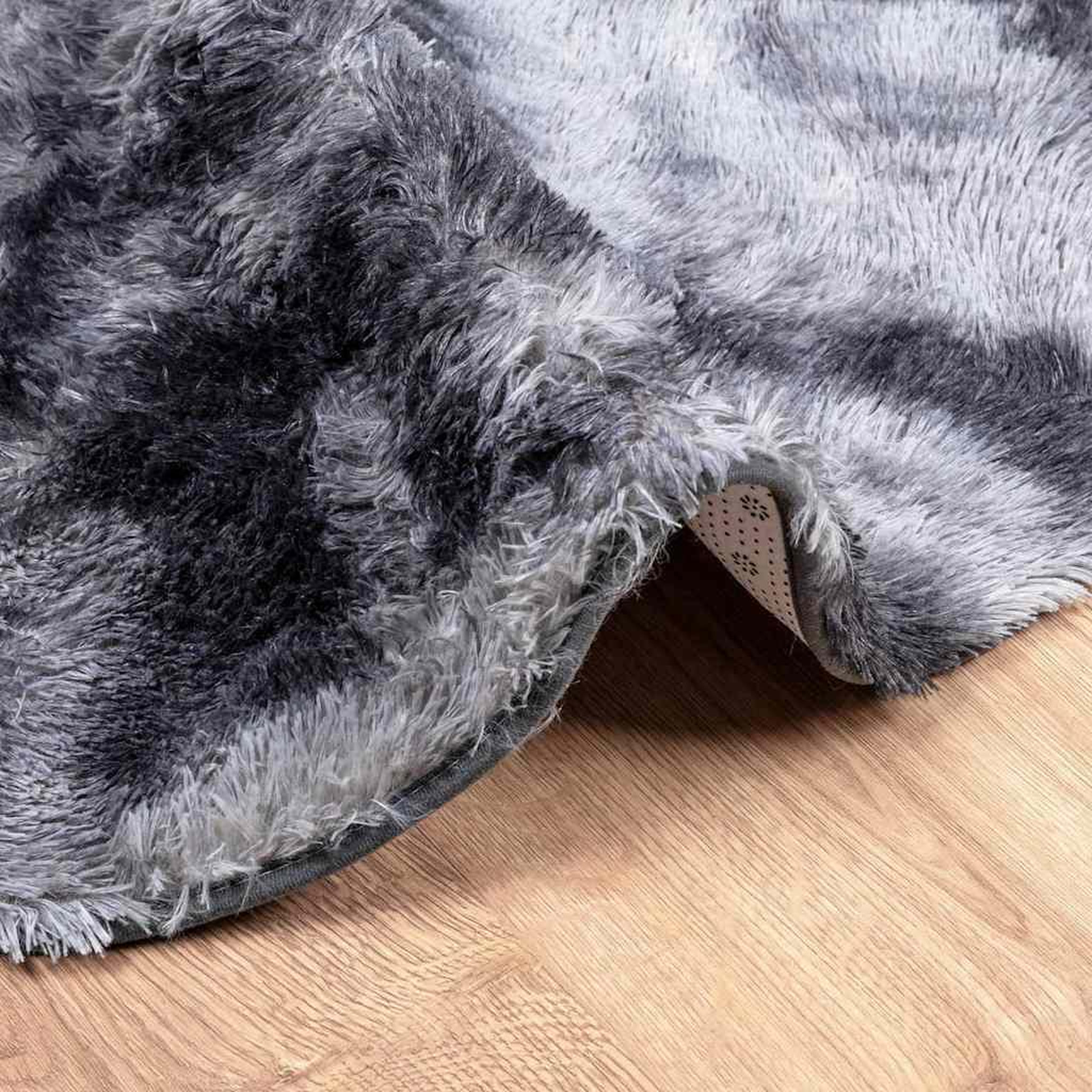 Voir la diapositive 5 : VIDAXL Tapis Shaggy a poils longs NAVARRA gris fonce 160x160 cm