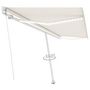 Voir la diapositive 3 : VIDAXL Auvent manuel retractable avec LED 500x300 cm Creme