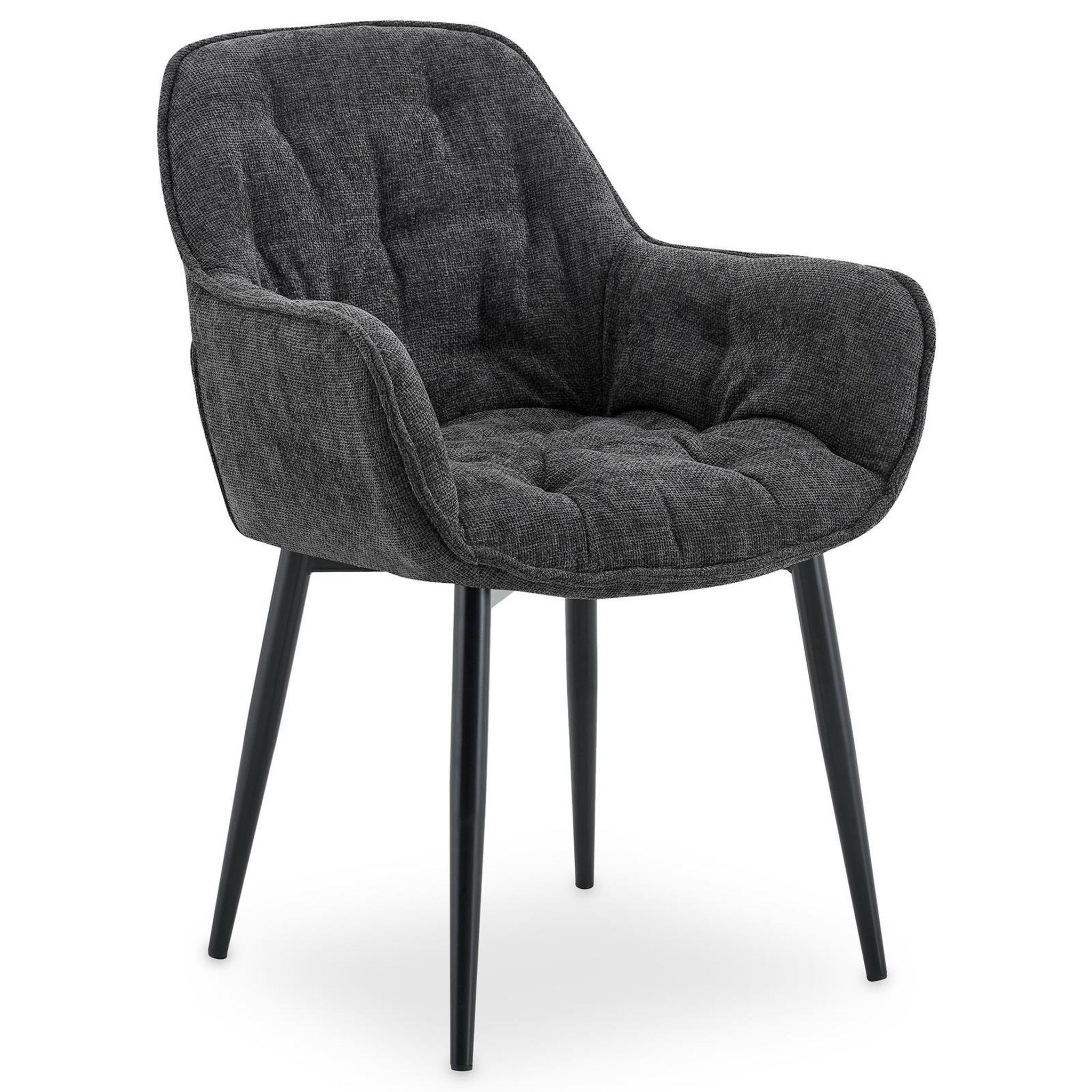 Voir la diapositive 4 : IDIMEX Lot de 2 chaises ARDEN de salle à manger en tissu