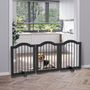 Voir la diapositive 4 : PAWHUT Barrière de sécurité barrière modulable pliable pour animaux de compagnie - piètement support - dim. 154,5L x 61H cm - MDF bois noir