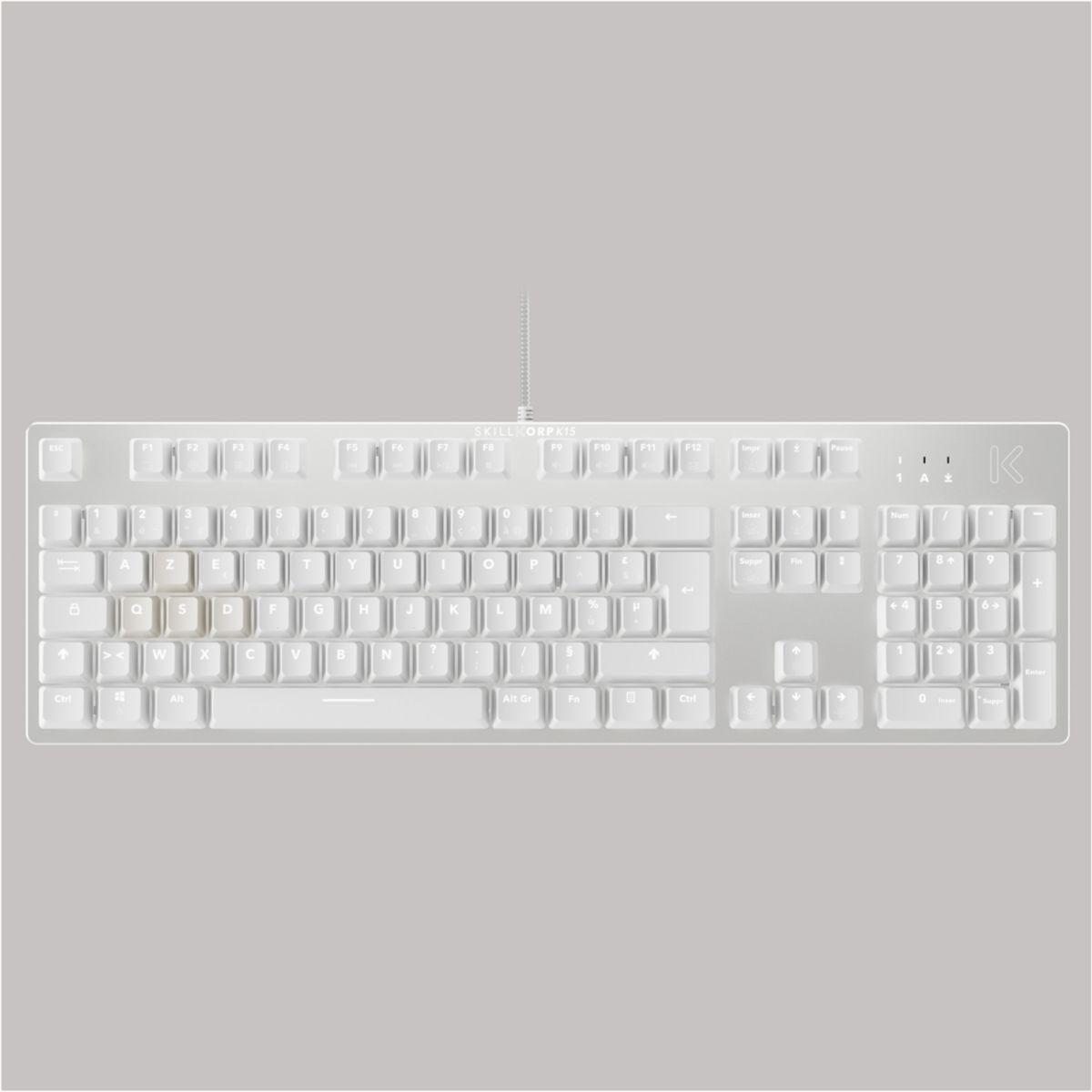 SKILLKORP Clavier gamer K15 BLANC Progress