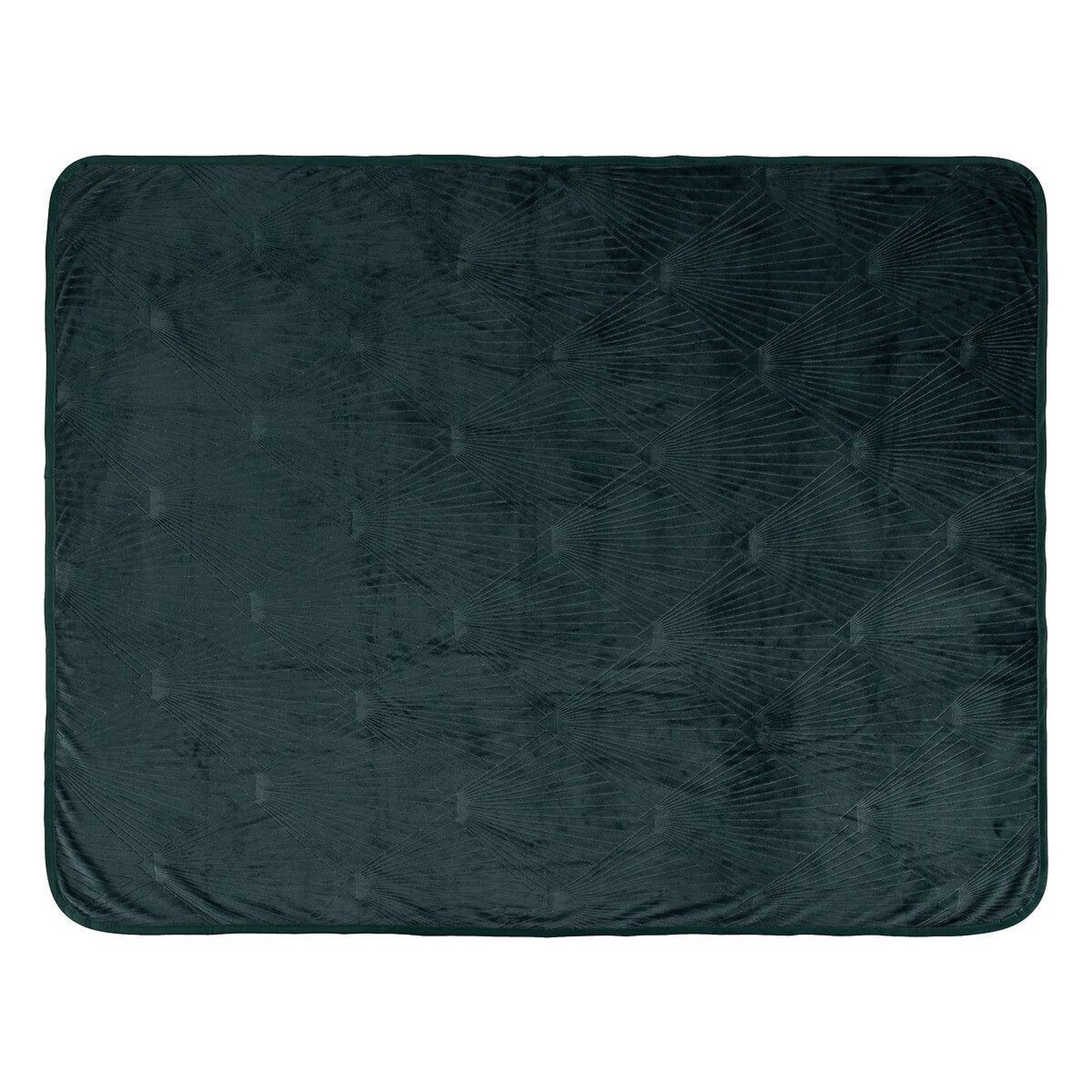 ATMOSPHERA Plaid en flanelle  art déco  125x150cm vert cèdre
