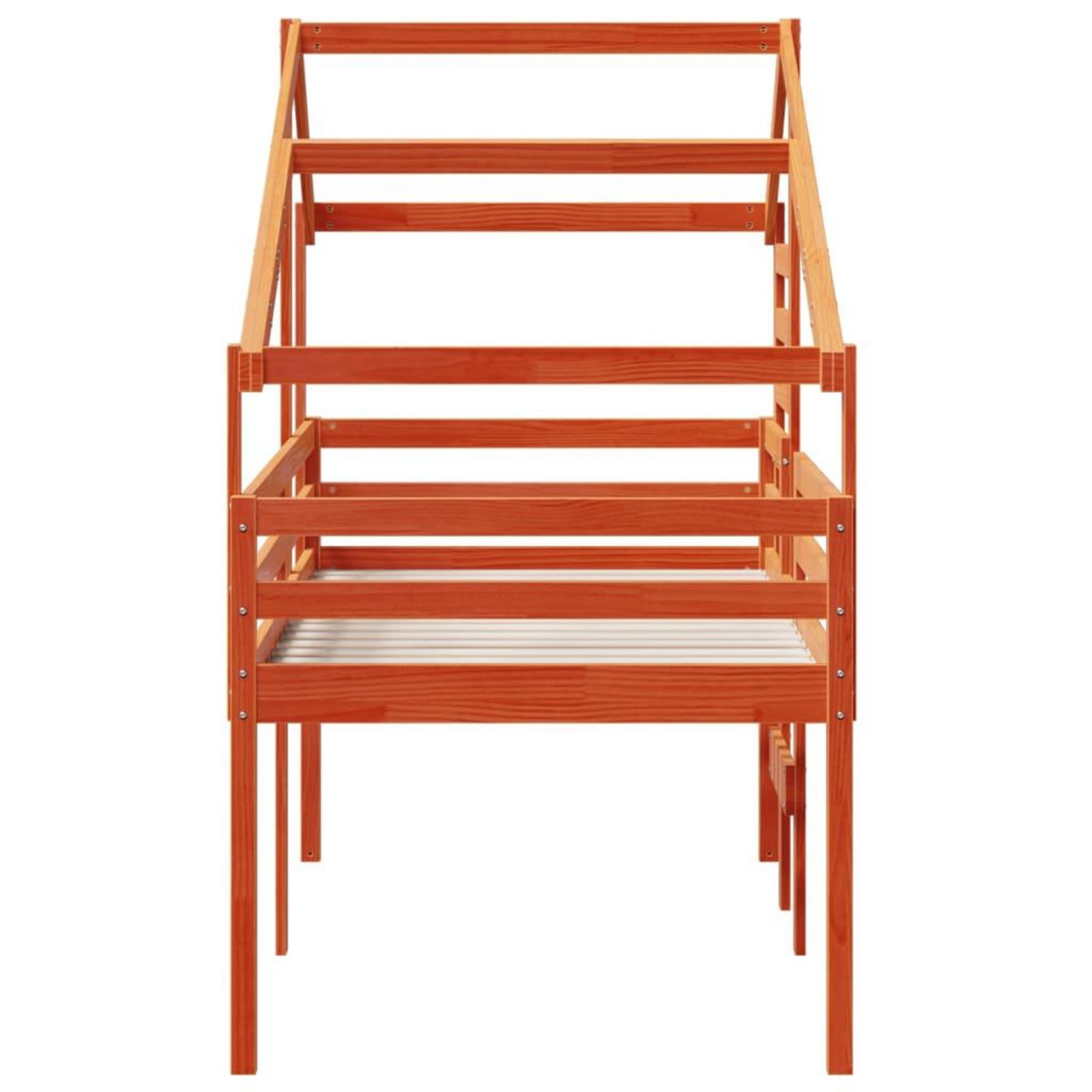 VIDAXL Lit haut sans matelas cire marron 80x200 cm bois de pin massif