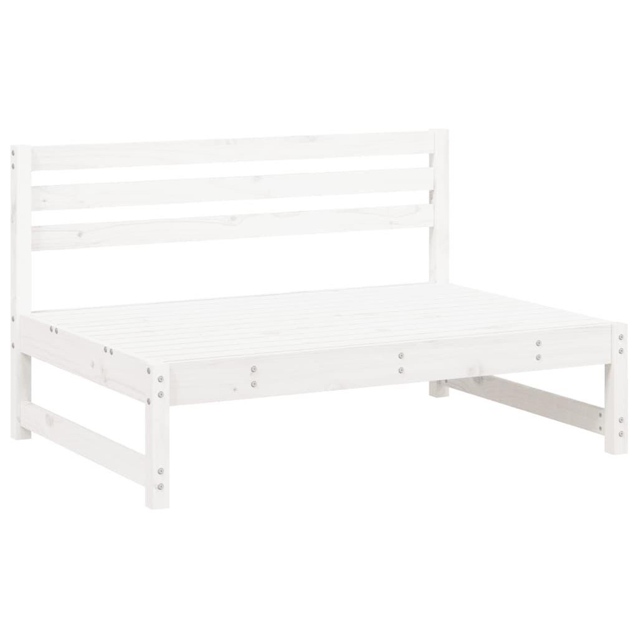 Voir la diapositive 3 : VIDAXL Salon de jardin 6 pcs Blanc Bois de pin massif