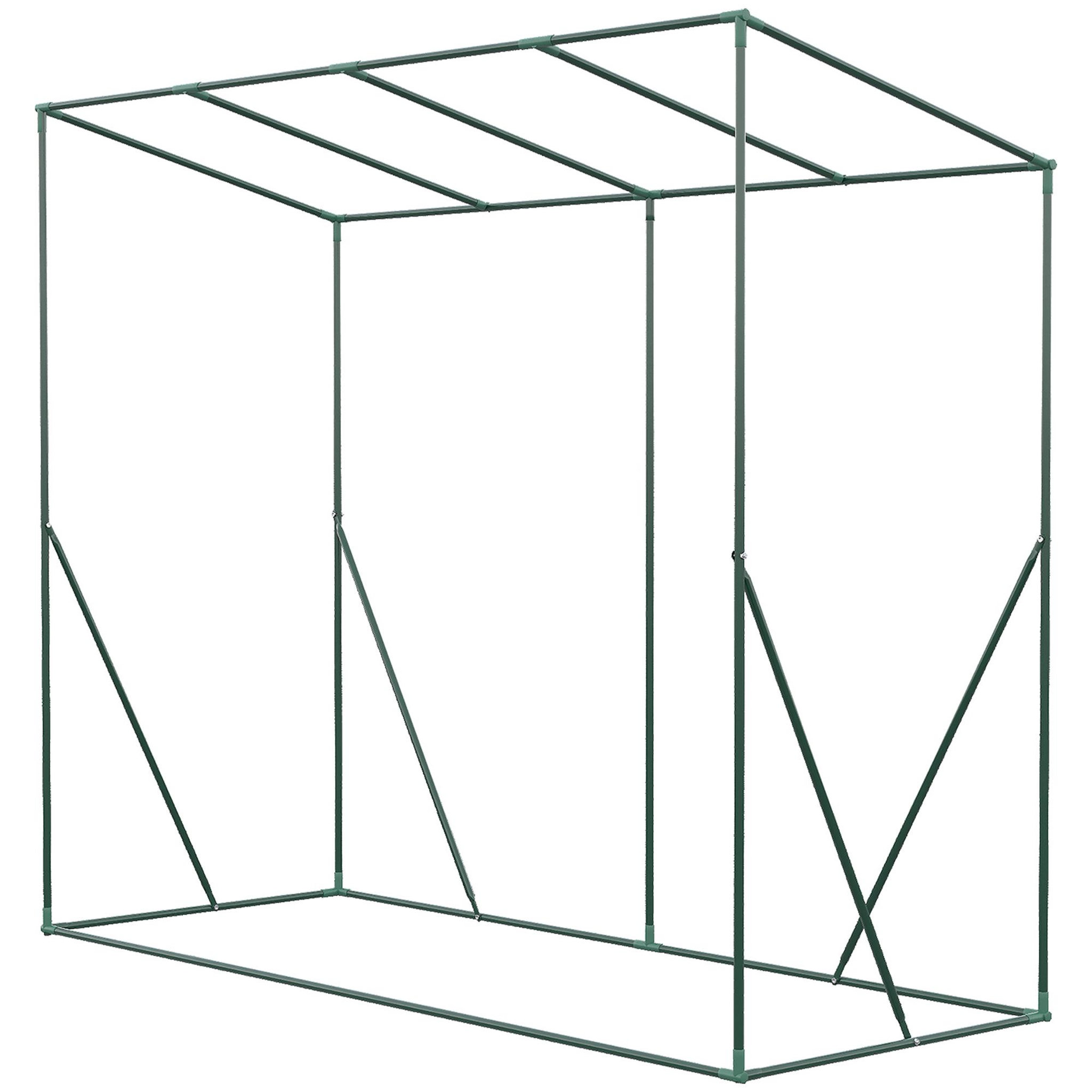 Voir la diapositive 6 : OUTSUNNY Serre de jardin balcon 1,54 m² - porte zippée enroulable, 2 fenêtres moustiquaires - acier pe haute densité anti-uv vert
