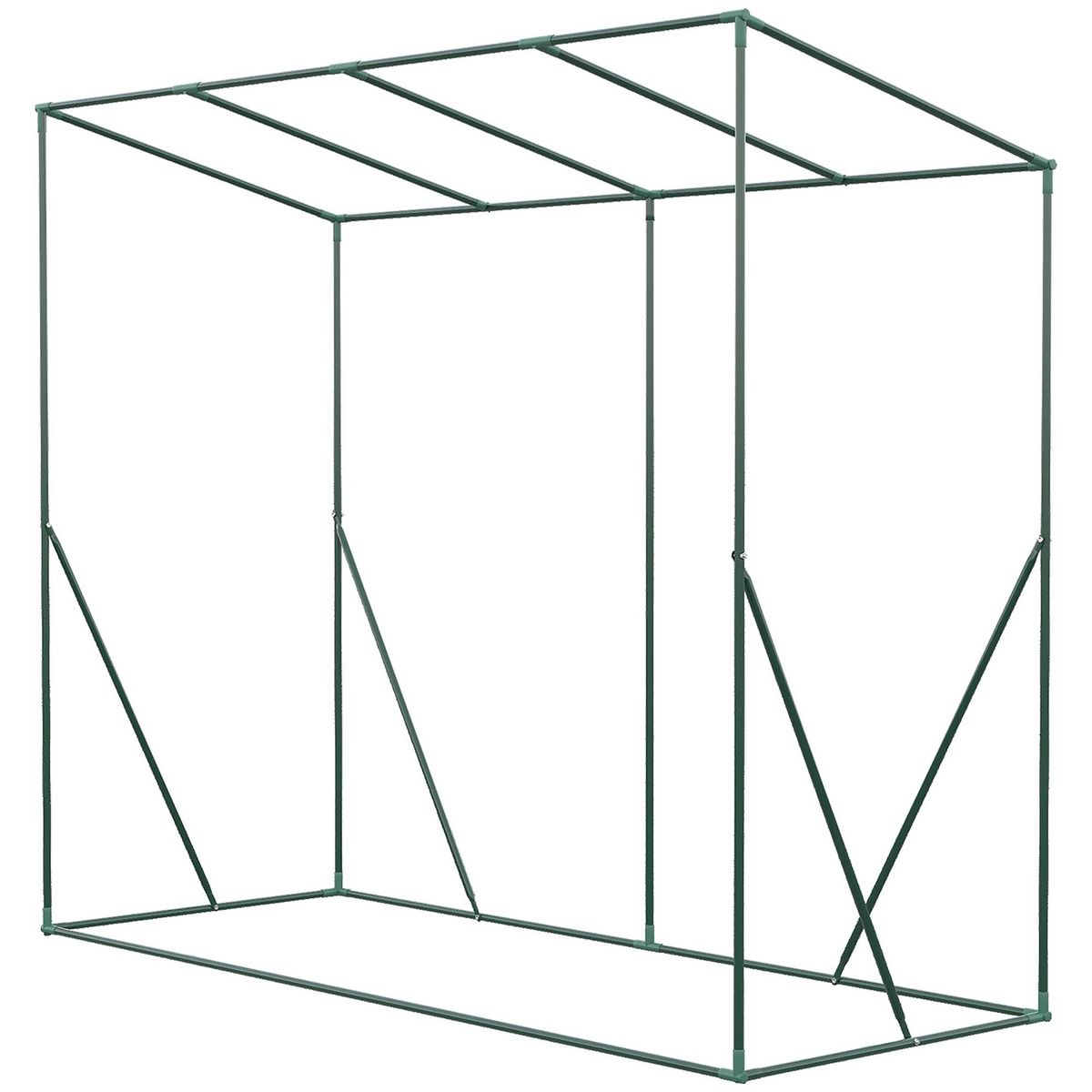 OUTSUNNY Serre de jardin balcon 1,54 m² - porte zippée enroulable, 2 fenêtres moustiquaires - acier PE haute densité anti-UV vert