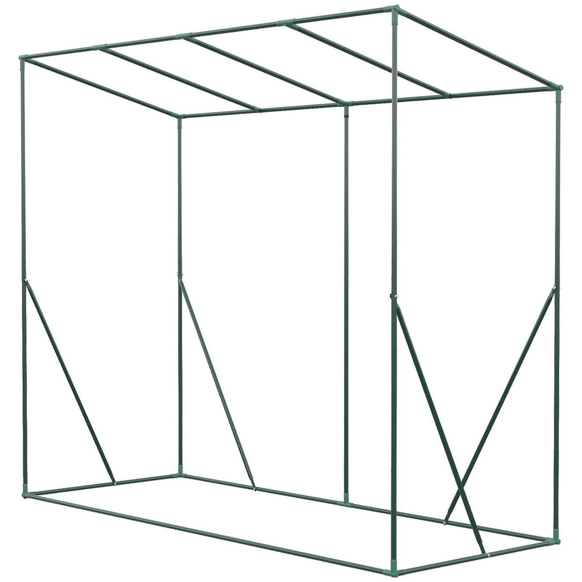 OUTSUNNY Serre de jardin balcon 1,54 m² - porte zippée enroulable, 2 fenêtres moustiquaires - acier PE haute densité anti-UV vert