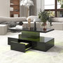 Voir la diapositive 4 : MERAX Table Basse Avec 1 Tiroir Et LED Noir