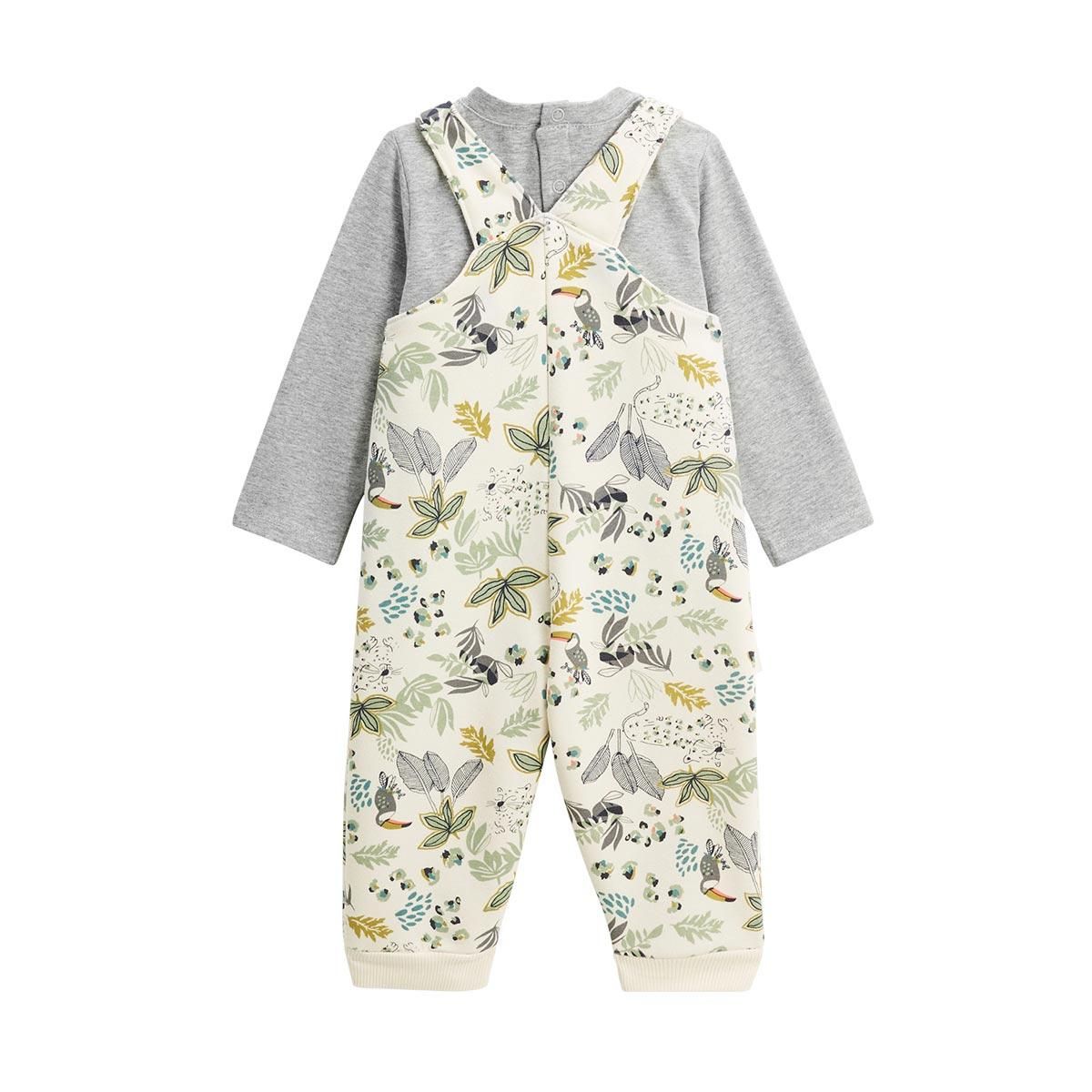 Petit Béguin Ensemble salopette bébé en molleton et t-shirt Boavista