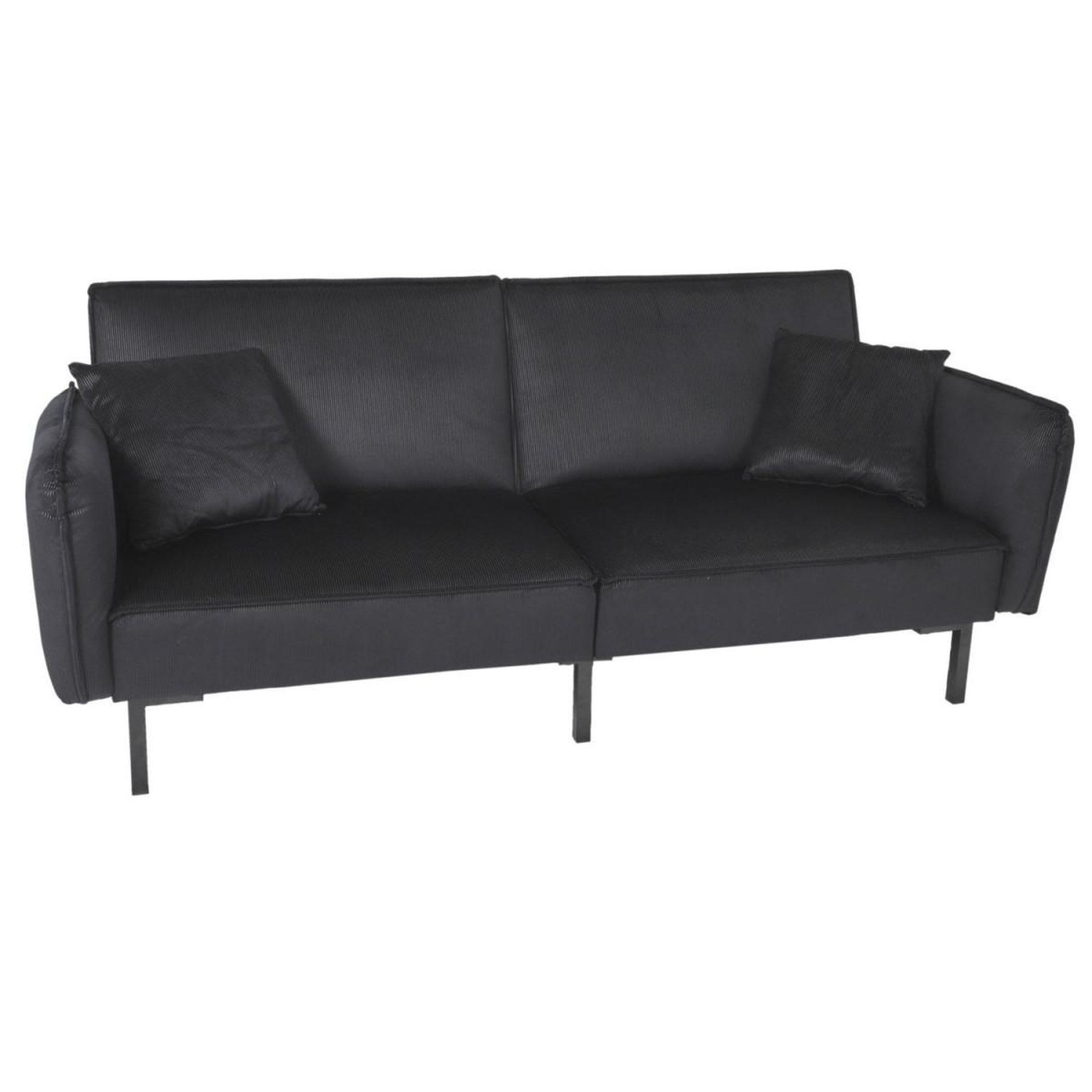 The Home Deco Factory Canapé convertible en velours  giulia  198cm noir