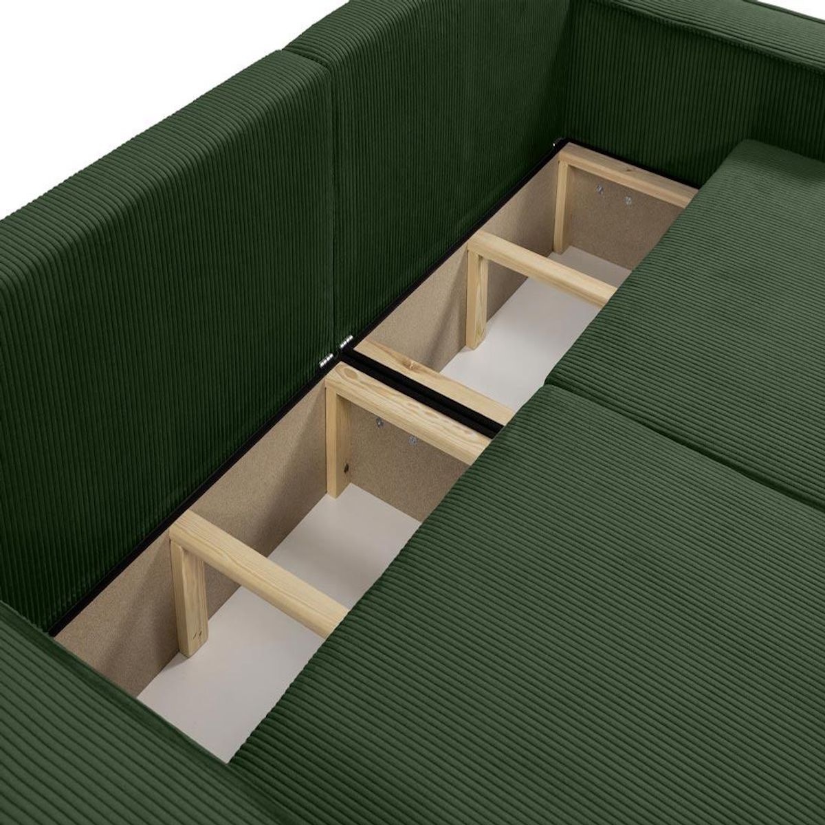 BEST MOBILIER Cezanne - canapé droit 3 places convertible avec coffre en velours côtelé