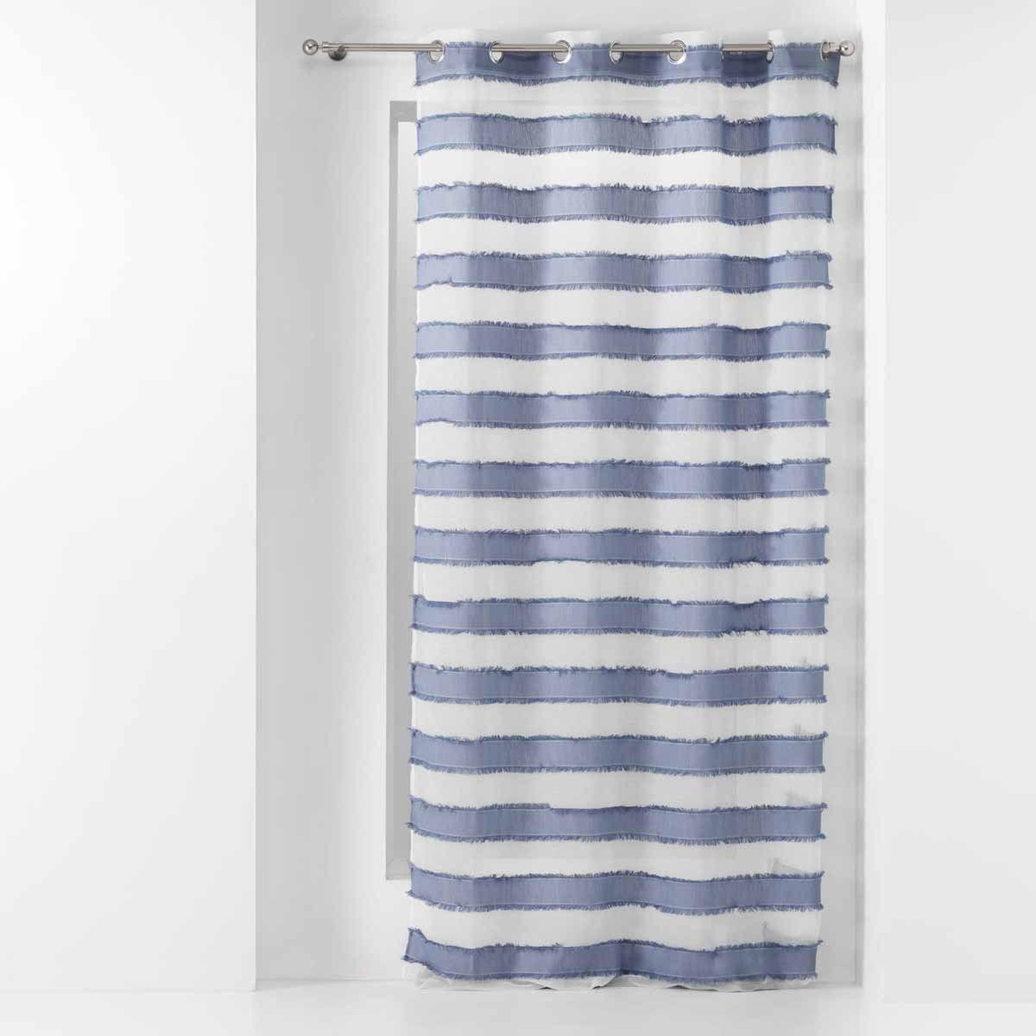 Douceur d'Intérieur Rideau voilage à œillets  lalina  140x260cm bleu