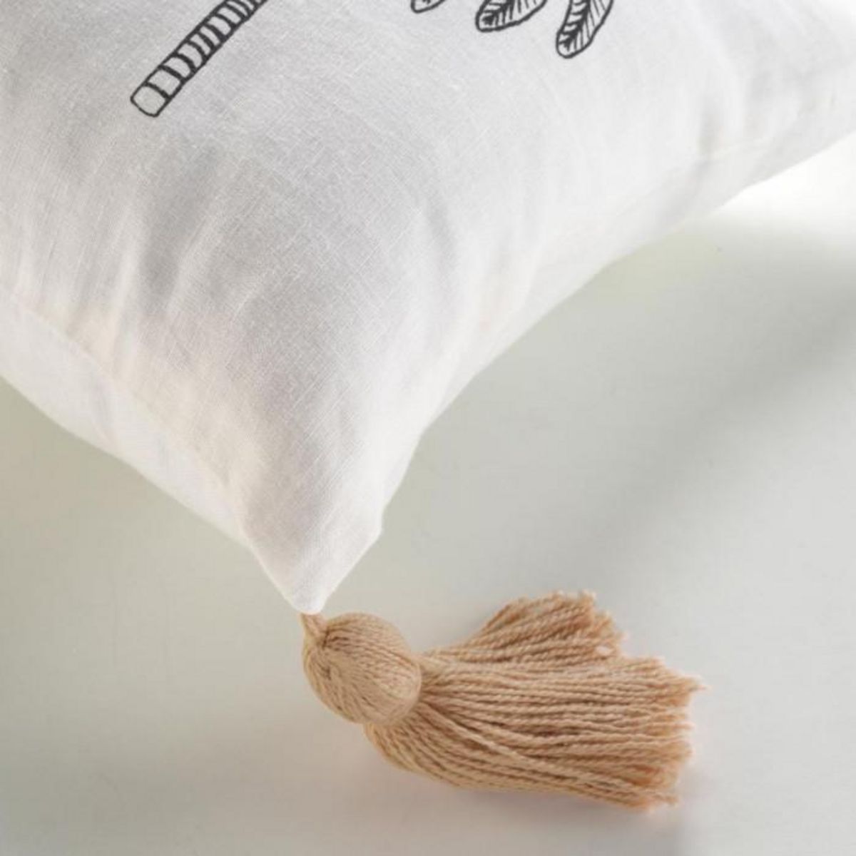 Paris Prix Coussin Déco à Pompons  Oasia  30x50cm Blanc