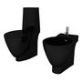Voir la diapositive 2 : VIDAXL Ensemble de toilette et bidet Ceramique Noir