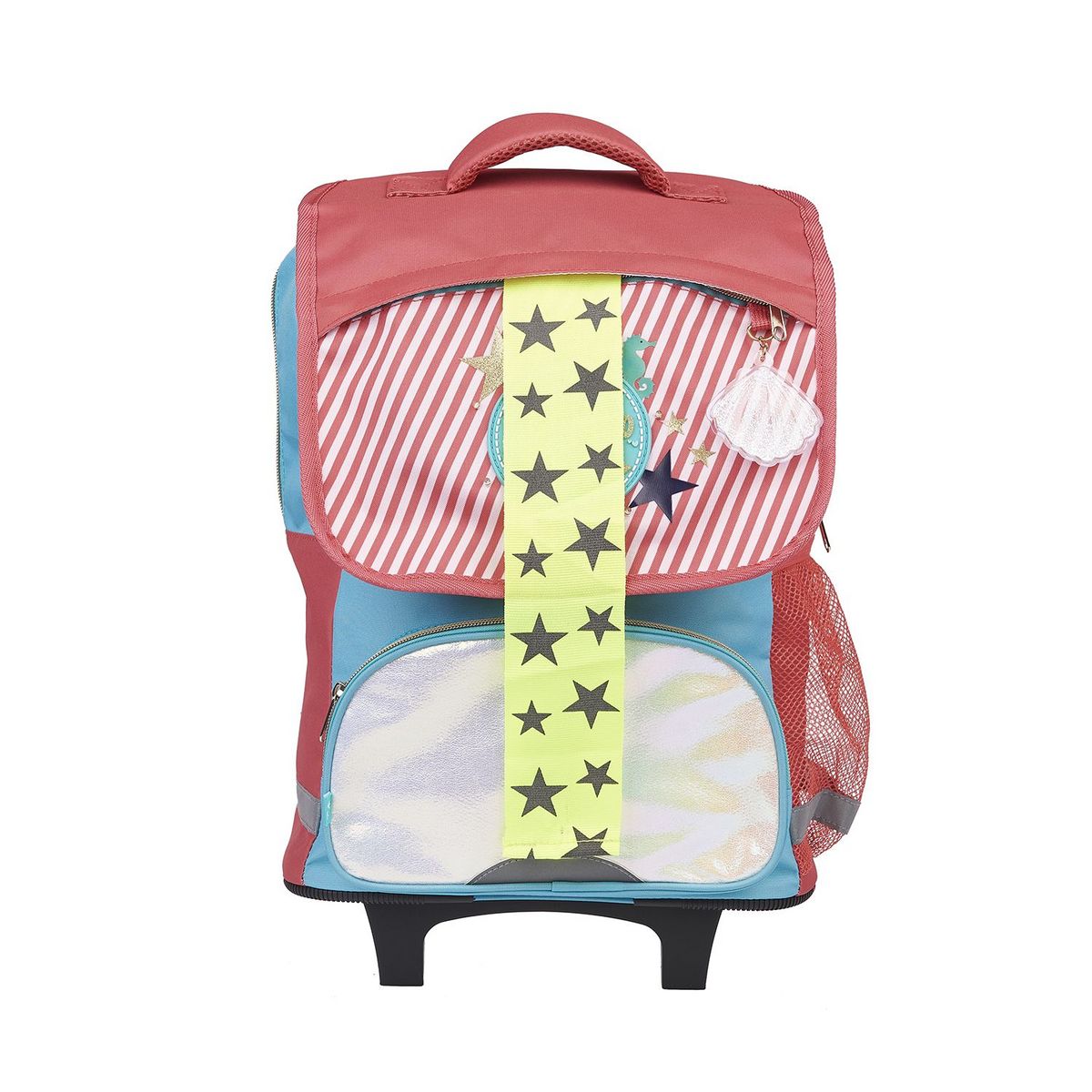 AUCHAN Sac à dos à roulettes rose et bleu Fashion Mermaid