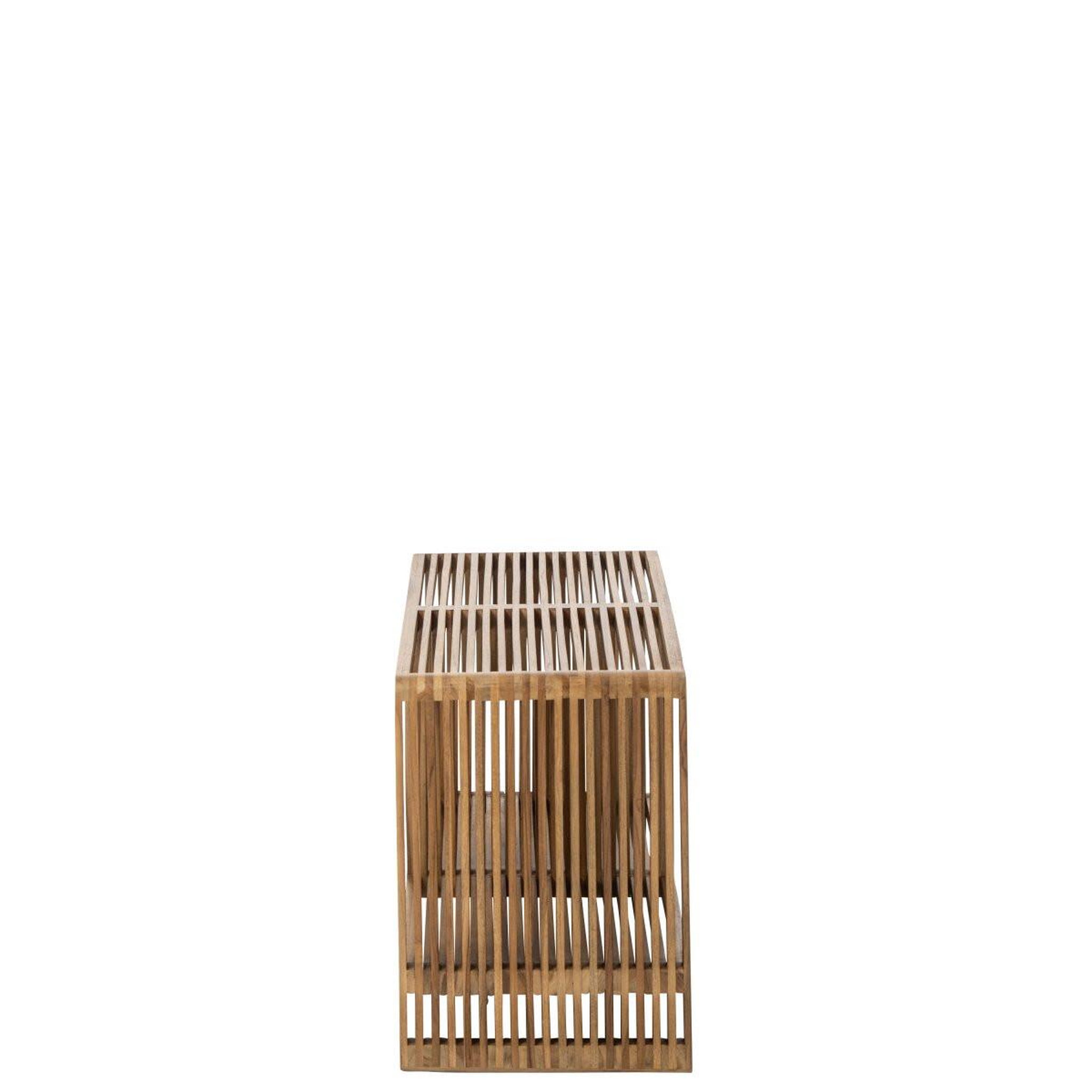 Voir la diapositive 3 : J-LINE Banc à lattes en bois  lars  80cm naturel