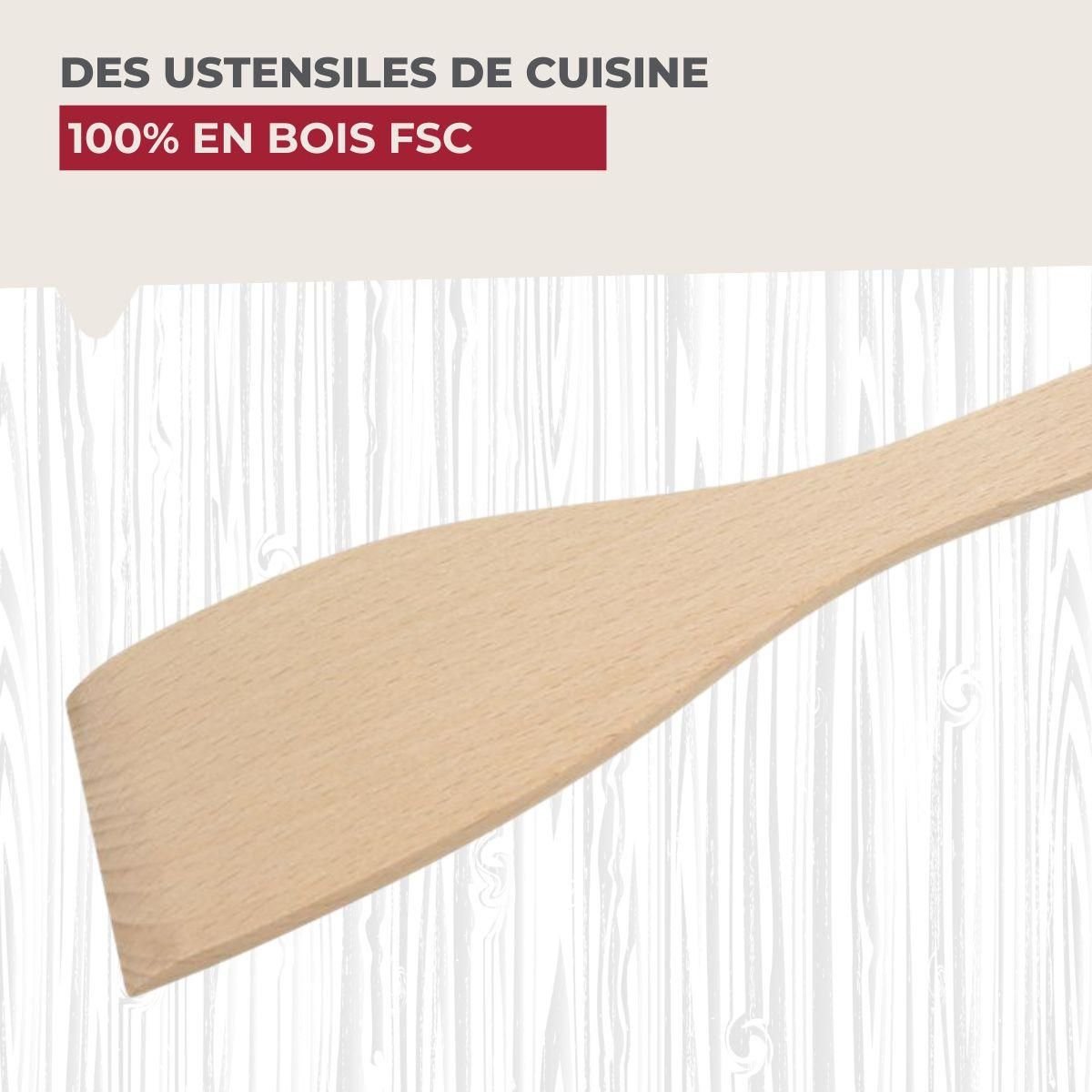 Fackelmann Set de 4 ustensiles de cuisine en bois FSC Fackelmann Nature