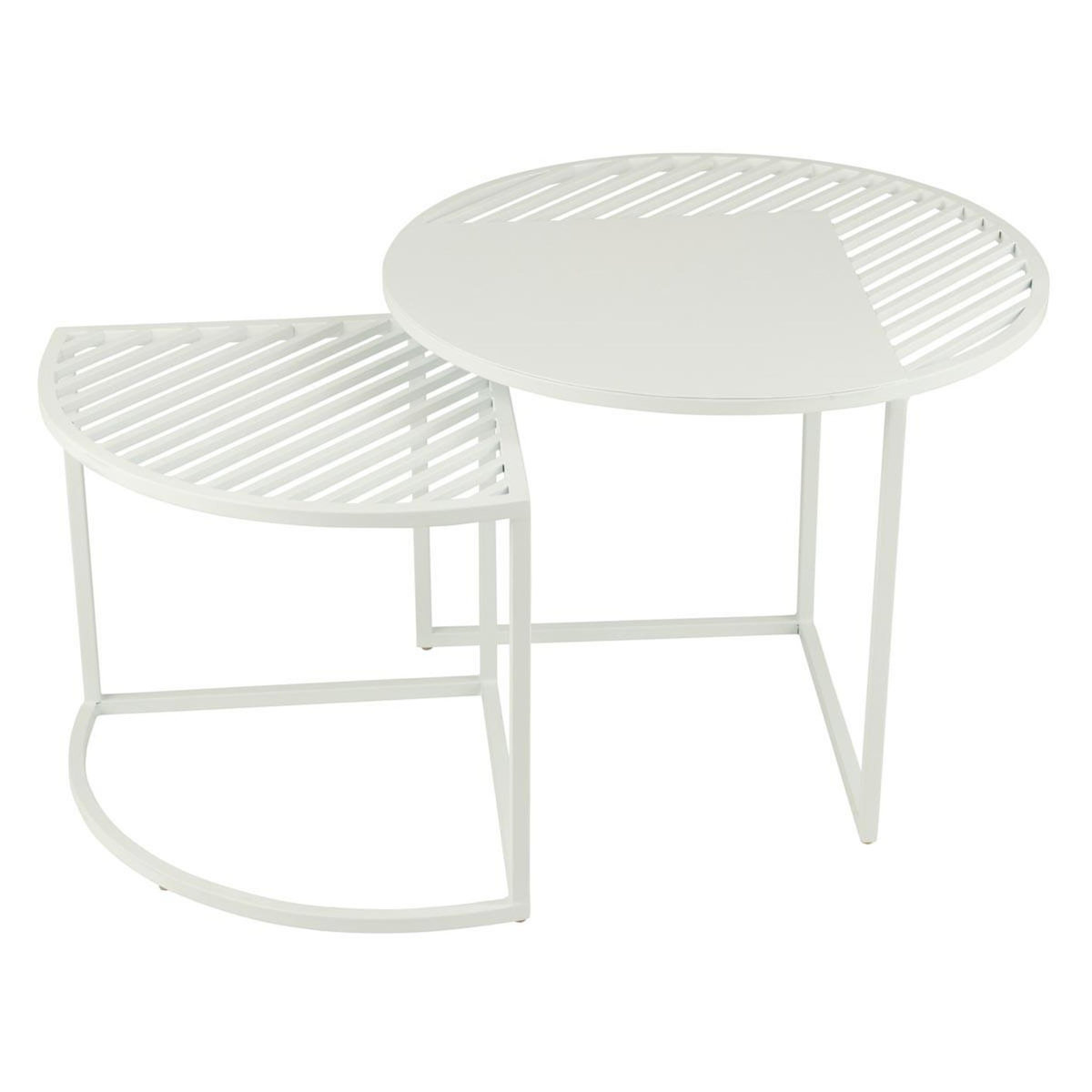 Paris Prix Lot de 2 Tables d'Appoint de Jardin  Celie  60cm Blanc