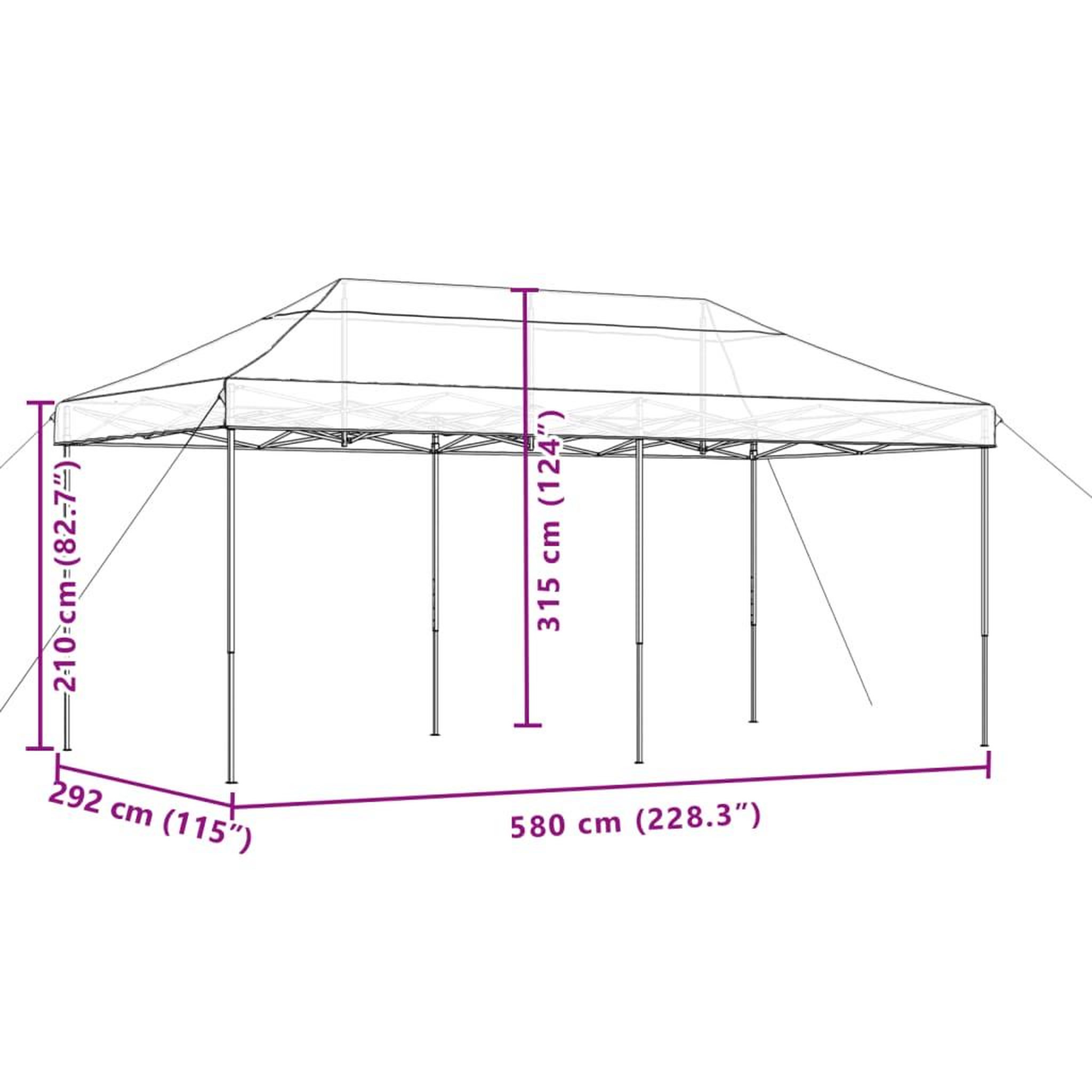 Voir la diapositive 6 : VIDAXL Tente de reception pliable escamotable marron 580x292x315 cm