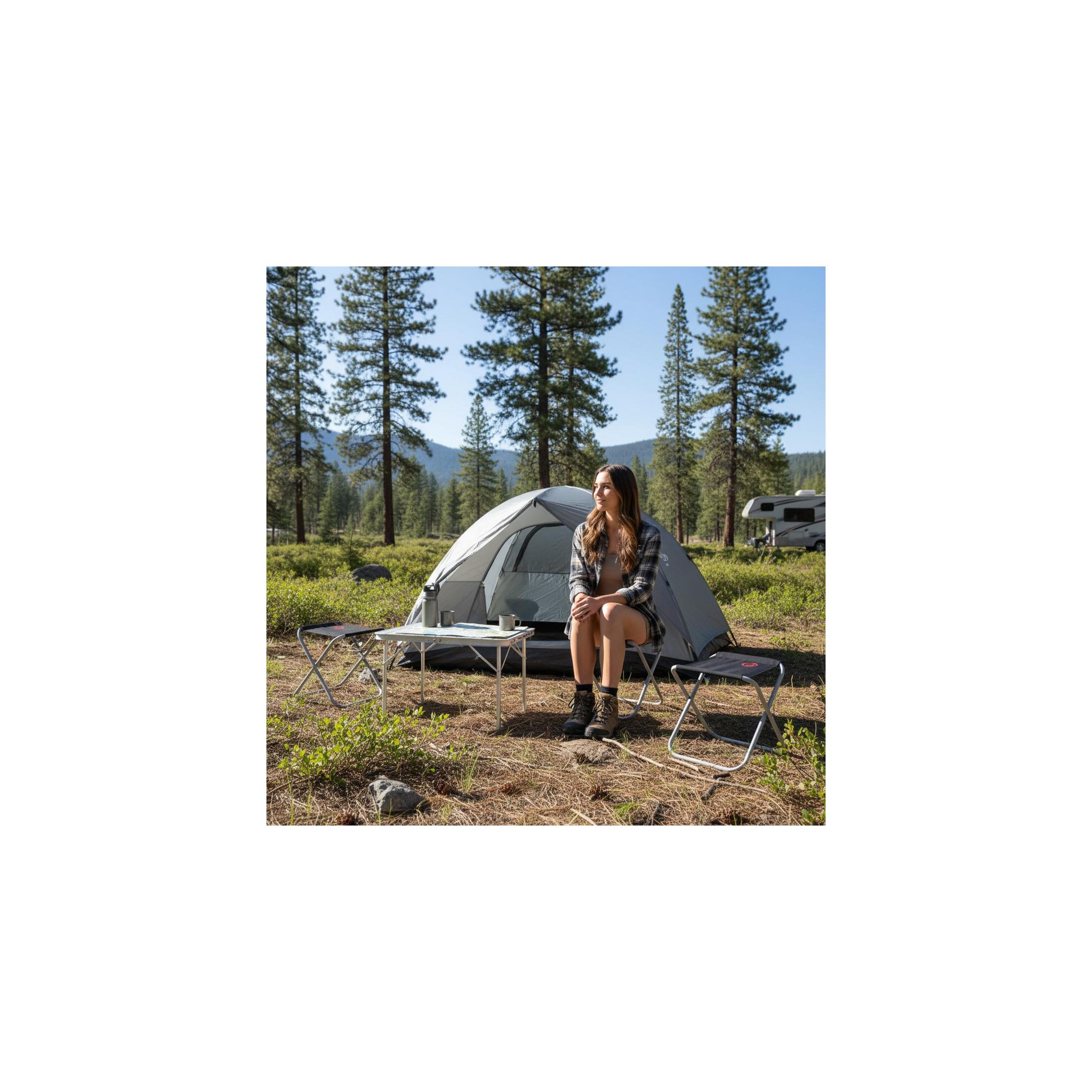 Voir la diapositive 3 : O'Camp Siège pliable pêcheur de camping - O'Camp  - Dimensions : 37 x 37 x 42 cm
