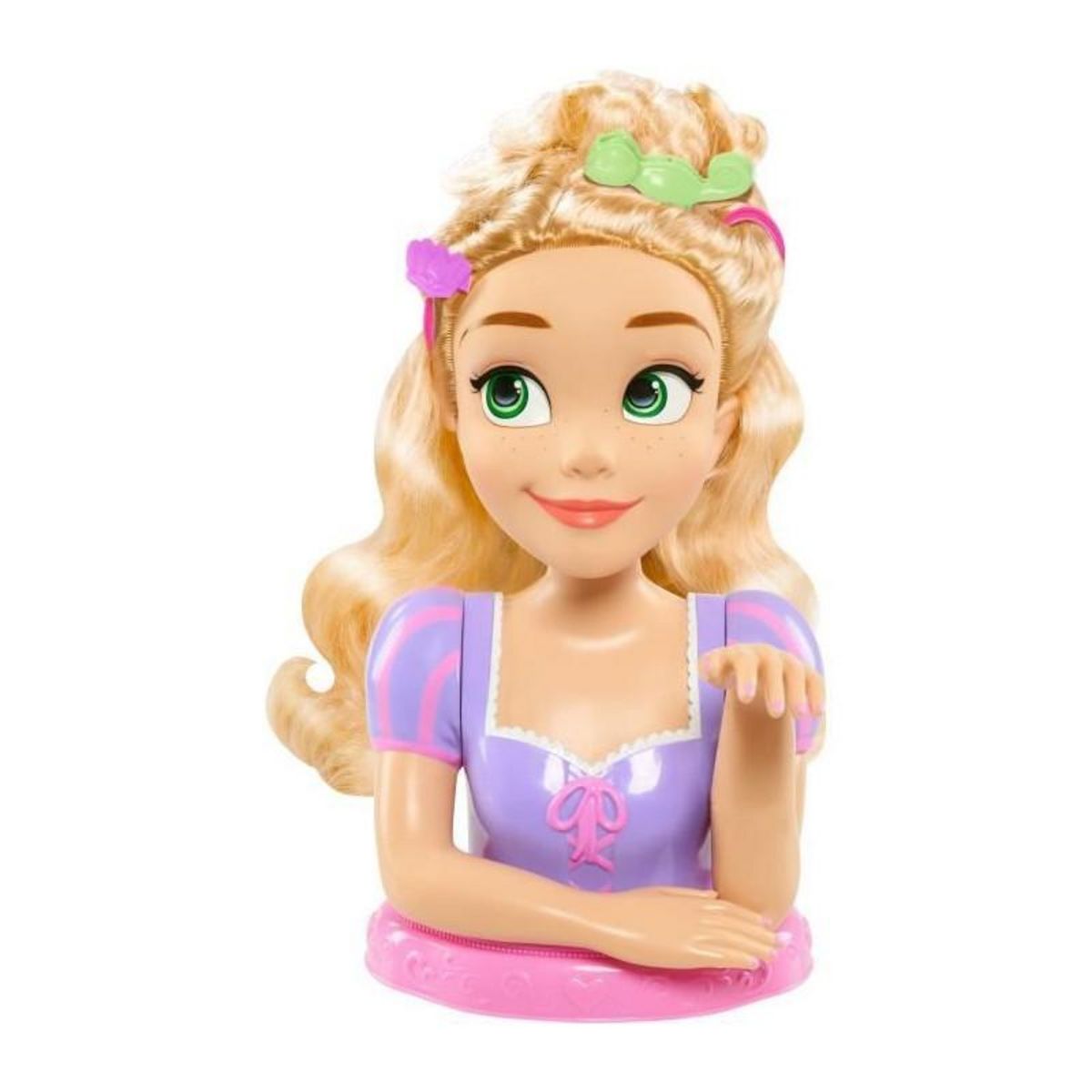 Tete a coiffer - DISNEY PRINCESSES - Tete a Coiffer Raiponce Deluxe - 12 accessoires, faux flacon de vernis, guide coiffure