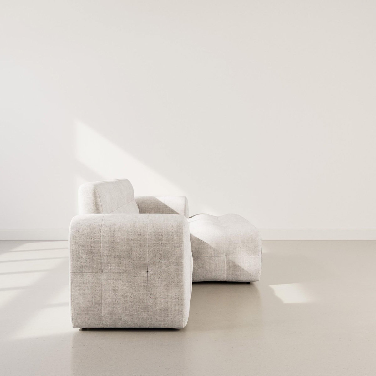 BEST MOBILIER Diane - canapé d'angle droit 4 places en velours texturé