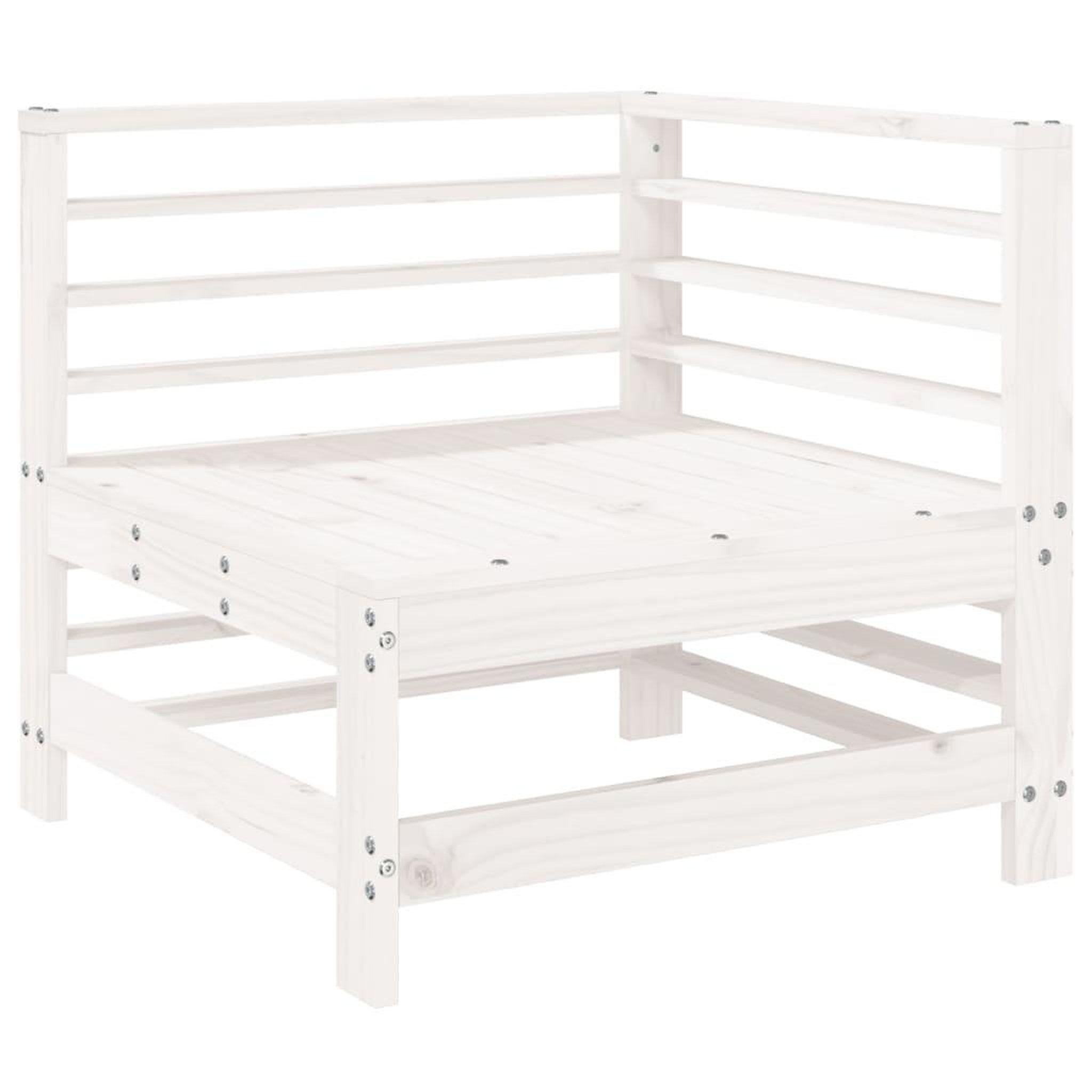 Voir la diapositive 3 : VIDAXL Canapes d'angle de jardin 2 pcs blanc bois de pin massif