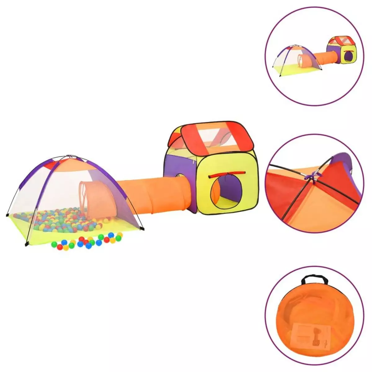 VIDAXL Tente de jeu pour enfants Multicolore 338x123x111 cm