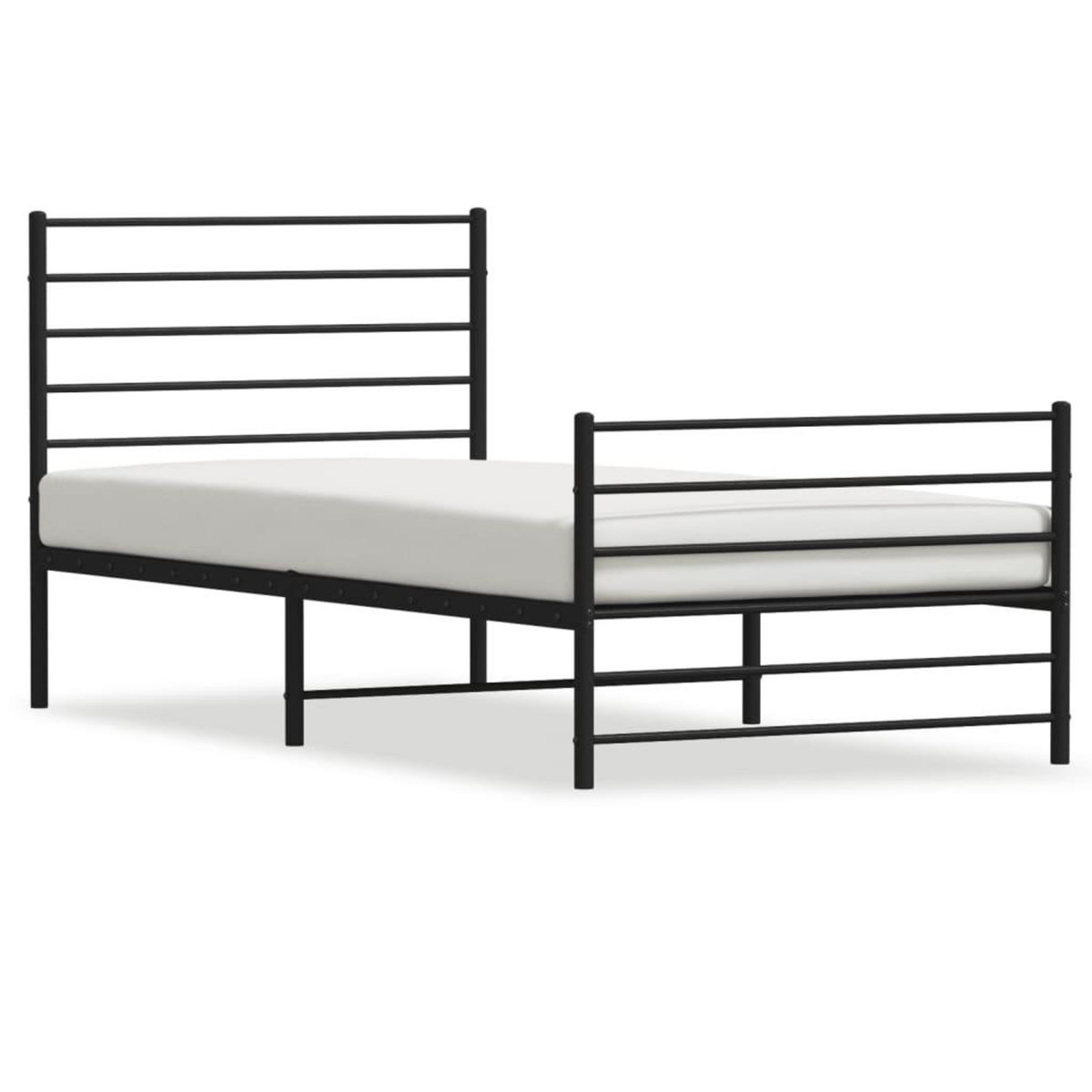 VIDAXL Cadre de lit metal sans matelas avec pied de lit noir 80x200 cm