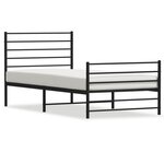 VIDAXL Cadre de lit metal sans matelas avec pied de lit noir 80x200 cm