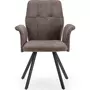 HOMIFAB Lot de 2 fauteuils de table en tissu gris foncé - Alann