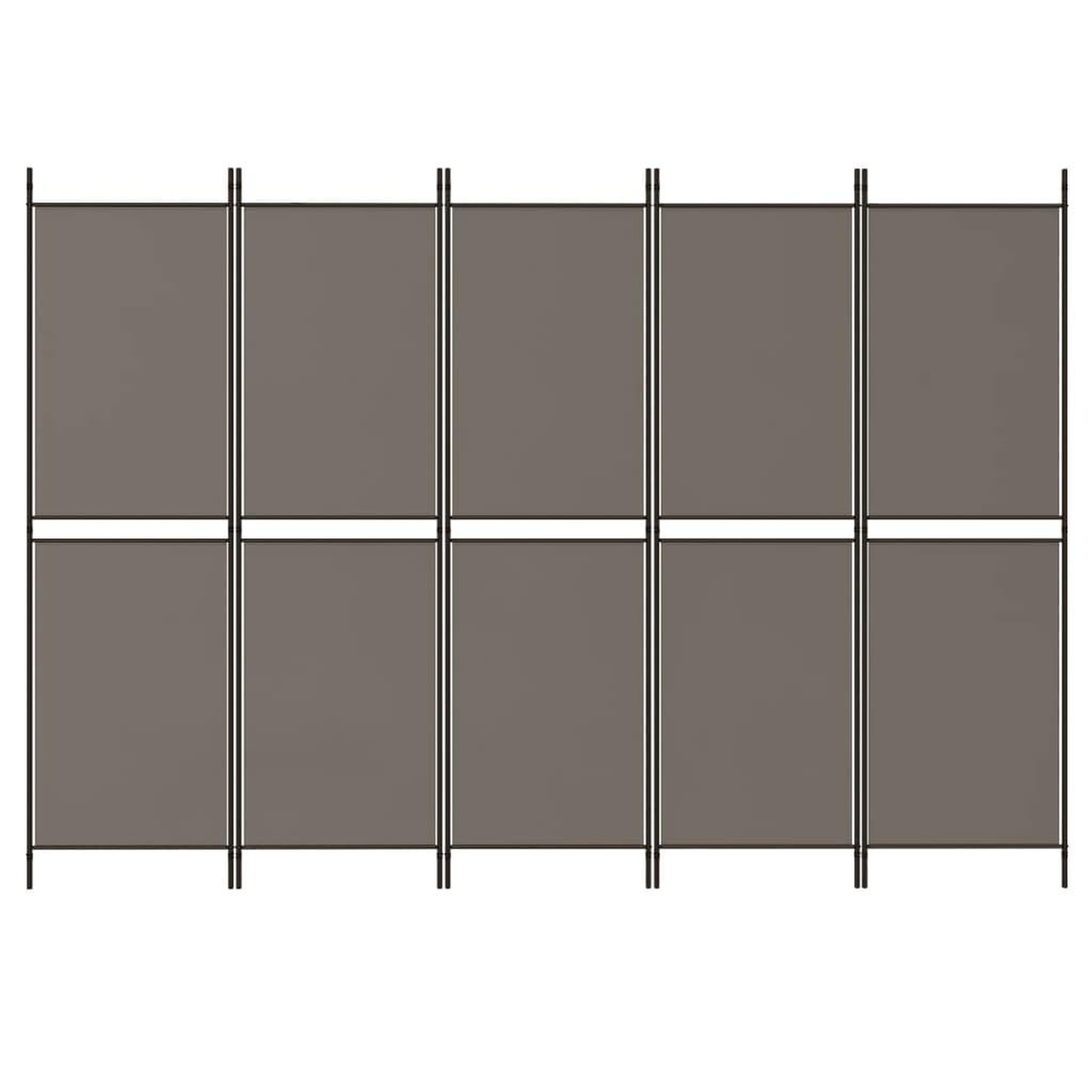 Voir la diapositive 3 : VIDAXL Cloison de separation 5 panneaux Anthracite 250x200 cm Tissu