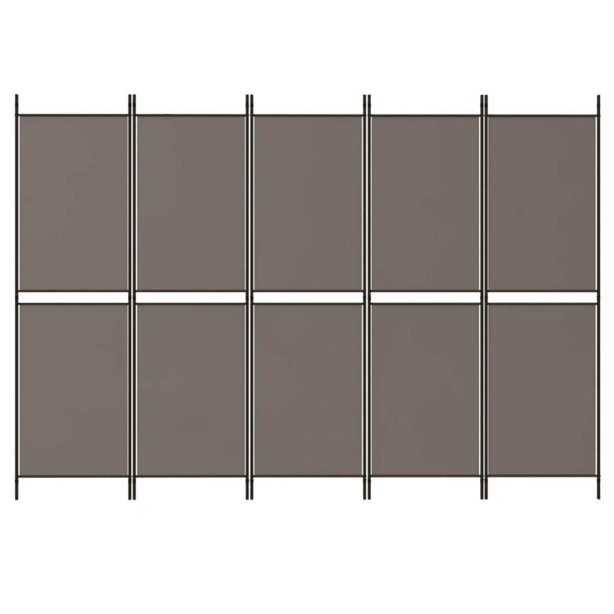 VIDAXL Cloison de separation 5 panneaux Anthracite 250x200 cm Tissu