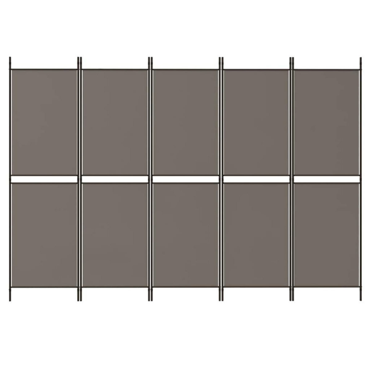 VIDAXL Cloison de separation 5 panneaux Anthracite 250x200 cm Tissu